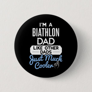 Cool Fathers Day Design Biathlon Dad 6 Cm Round Badge
