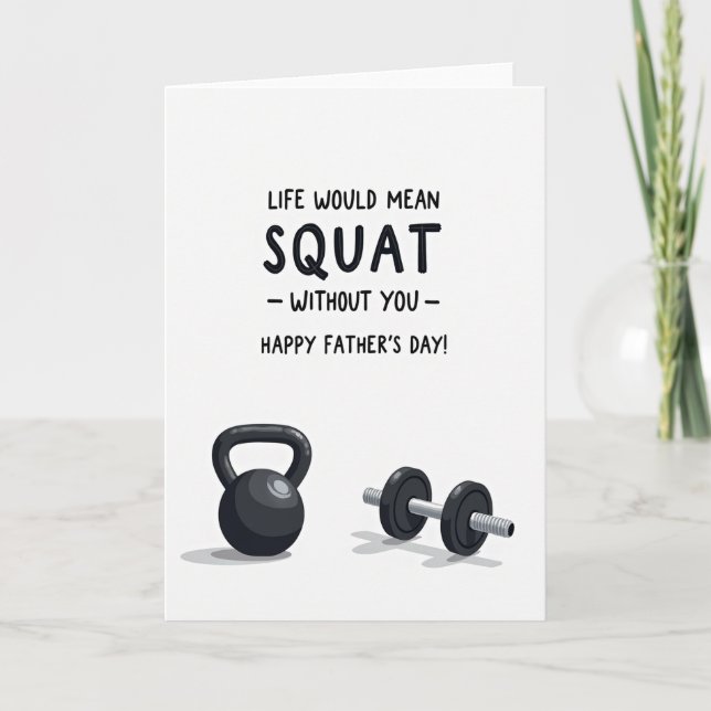 Cool Fathers Day Kettlebell Card (Front)