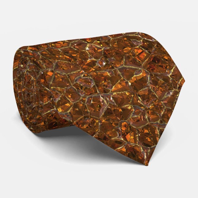 cool faux copper crystal tiled pattern  tie (Rolled)