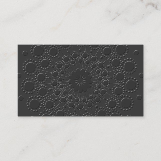 Cool Faux Embossed Black Business Card (Front)