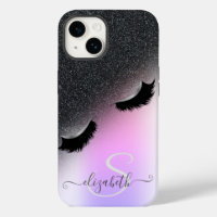 Cool Faux Lashes Black Glitter Ombre  