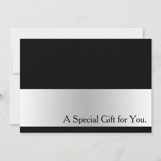 Cool Faux Silver Stripe Modern Gift Certificate (Front)