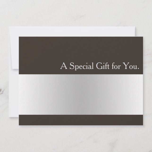 Cool Faux Silver Stripe Modern Gift Certificate (Front)