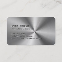 Cool Faux Stainless Steel Biomedical Business Card