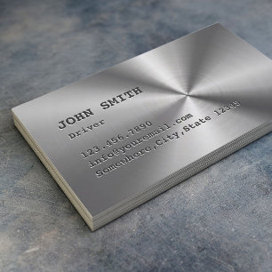 Cool Faux Stainless Steel Driver Business Card
