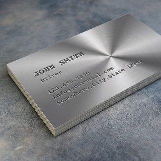 Cool Faux Stainless Steel Driver Business Card