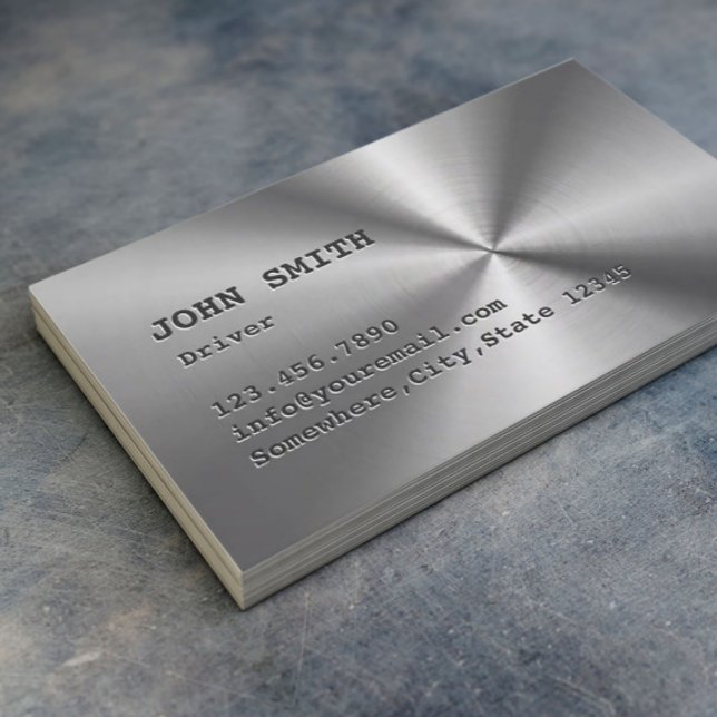 Cool Faux Stainless Steel Driver Business Card (Creator Uploaded)