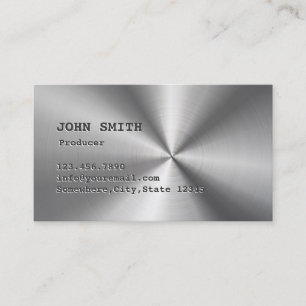 Cool Faux Stainless Steel Producer Business Card