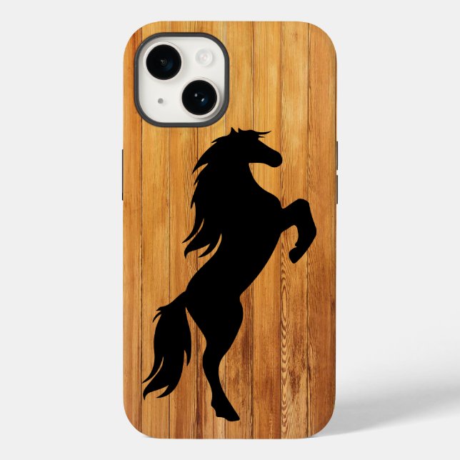cool faux wood horse lovers Country  Case-Mate iPhone Case (Back)