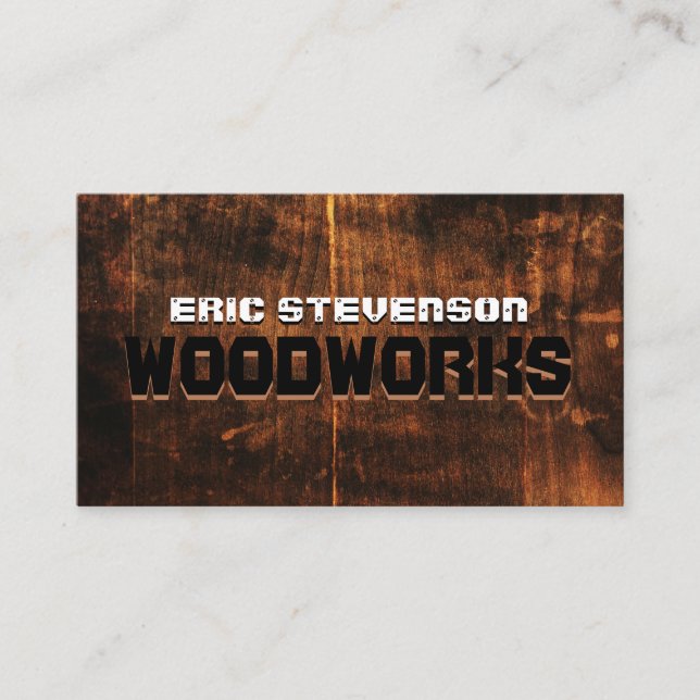 Cool faux woodcut carve style  business card (Front)