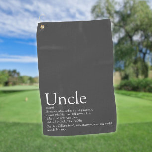 Cool Favourite Uncle Funcle Fun Modern Grey Golf Towel