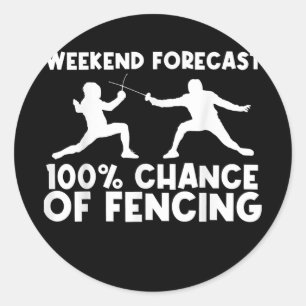 Cool Fencing Gift For Men Women Fencer Sport Epee Classic Round Sticker