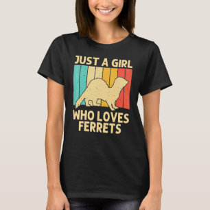 Cool Ferret For Girls Kids Animal Ferret Owner Rod T-Shirt