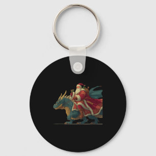 Cool Festive Dragon With Riding Santa Claus Look  Key Ring