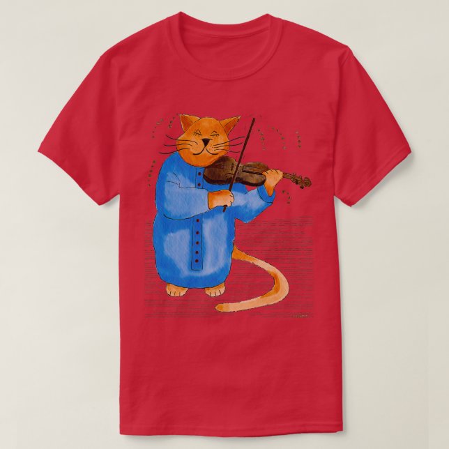 Cool Fiddle Cat T-Shirt (Design Front)