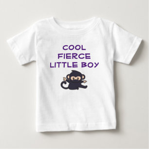 Cool Fierce Boy Funny Cute Cartoon Ninja Monkey Baby T-Shirt