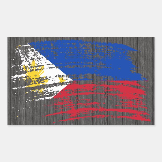 Cool Filipino flag design Rectangular Sticker (Front)