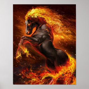 Cool Fire Horse   Perfect gift Poster