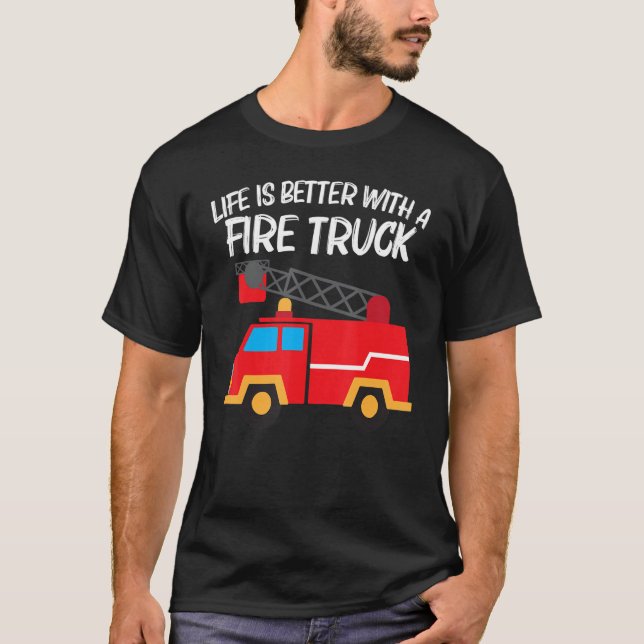 Cool Fire Truck For Men Women Kids Firetruck Firef T-Shirt (Front)