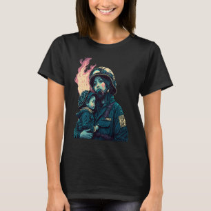 Cool Fire Woman Mother Retro Streetwear Firefighte T-Shirt