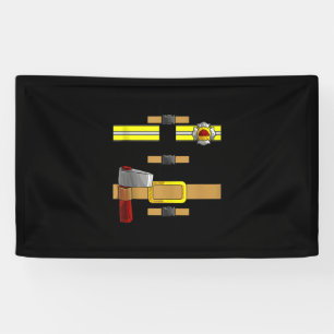 Cool Firefighter Uniform Funny DIY Halloween Banner