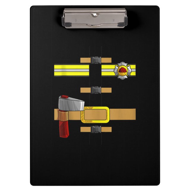Cool Firefighter Uniform Funny DIY Halloween Clipboard (Front)