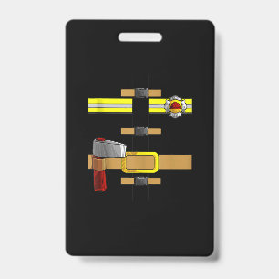 Cool Firefighter Uniform Funny DIY Halloween ID Badge