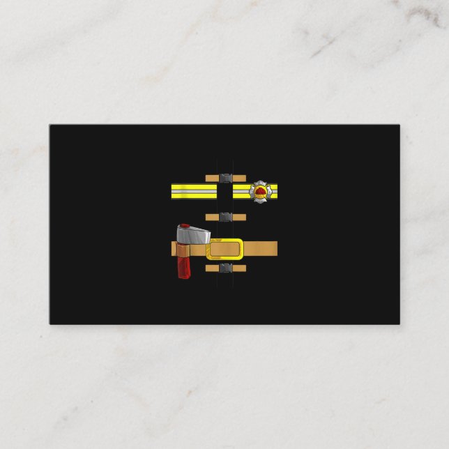 Cool Firefighter Uniform Funny DIY Halloween Referral Card (Front)