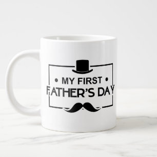 Cool first Father's Day word art Large Coffee Mug