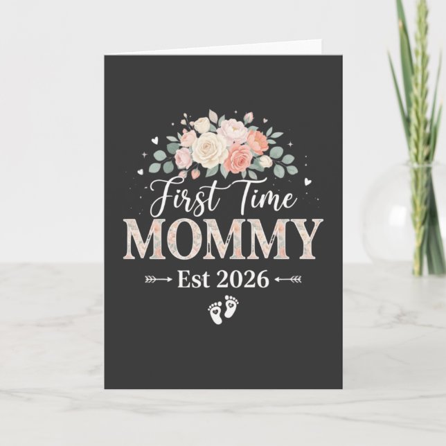 Cool First Time Mum Est 2026 New Mummy Gift Idea Card (Front)