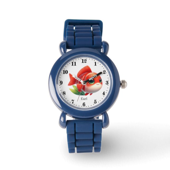 Cool Fish add name boys Watch (Front)