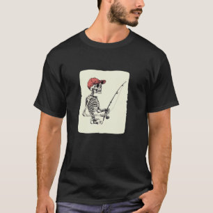 Cool Fisherman Skeleton with Cap for Fishing Lover T-Shirt