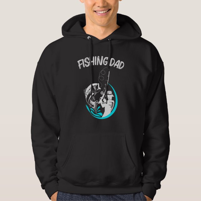 Cool Fishing Art For Men Dad Fishermen Fish Hook B Hoodie (Front)
