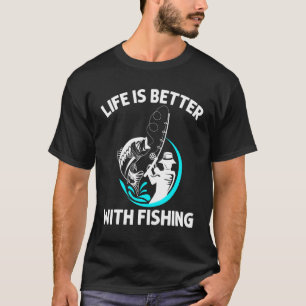 Cool Fishing Art For Men Women Fishermen Fish Hook T-Shirt