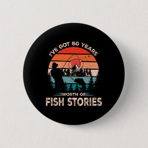 Cool Fishing Design 60 Years Old 60th Birthday Gif 6 Cm Round Badge