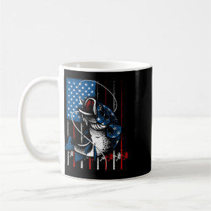 Cool Fishing For Men Women American Flag Usa Fish Coffee Mug