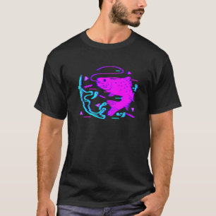 Cool Fishing Vaporwave Fisherman Bass Fish Aesthet T-Shirt