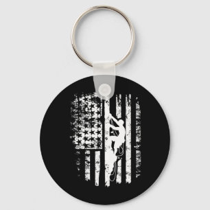 Cool Flag Rock Climbing Gift Shirt Climber Boulder Key Ring