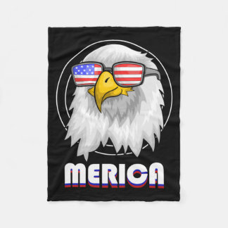 Cool Flag Sungles 4th Of July America Bald Eagle Fleece Blanket