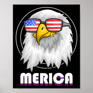 Cool Flag Sungles 4th Of July America Bald Eagle Poster