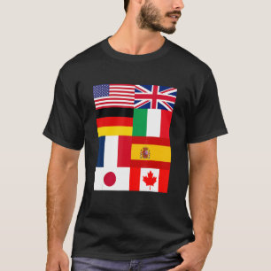 Cool Flags of The World Illustration Graphic Desi T-Shirt