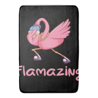 Cool Flamazing Dabbing Flamingo Bath Mat