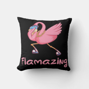 Cool Flamazing Dabbing Flamingo Cushion