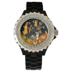 Cool Flame Guitar  Numbered Wrist Watch