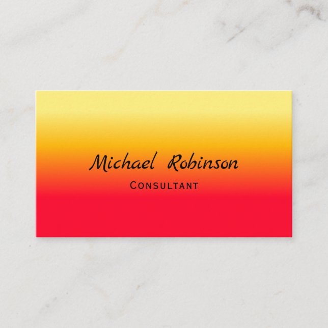Cool Flame Red Orange Yellow Masculine Colourful Business Card (Front)