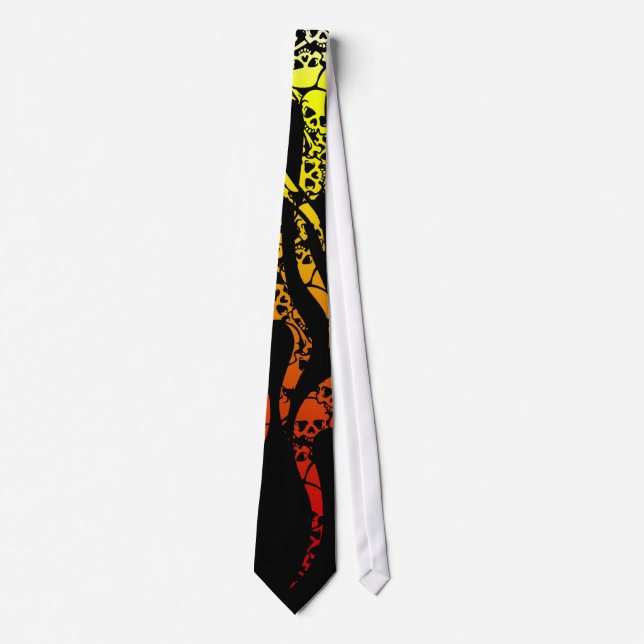 cool flaming skulls tie (Front)