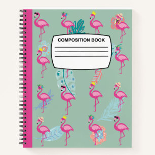 Cool Flamingo Composition Notebook Spiral