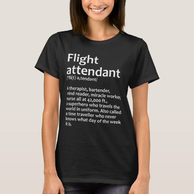 Cool Flight Attendant Design For Men Women Flight  T-Shirt (Front)