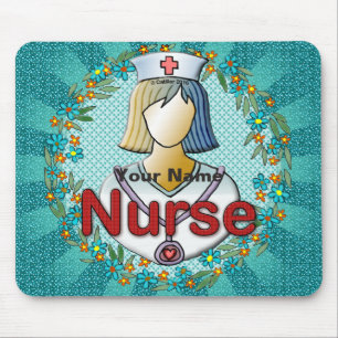 Cool floral nurse  mouse mat