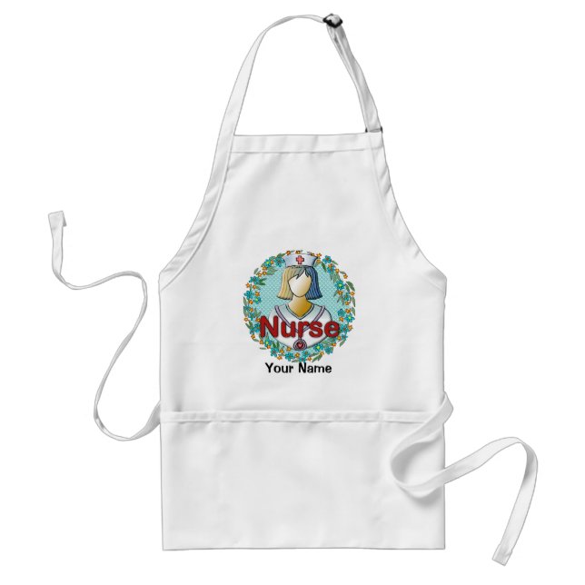 Cool floral nurse  standard apron (Front)